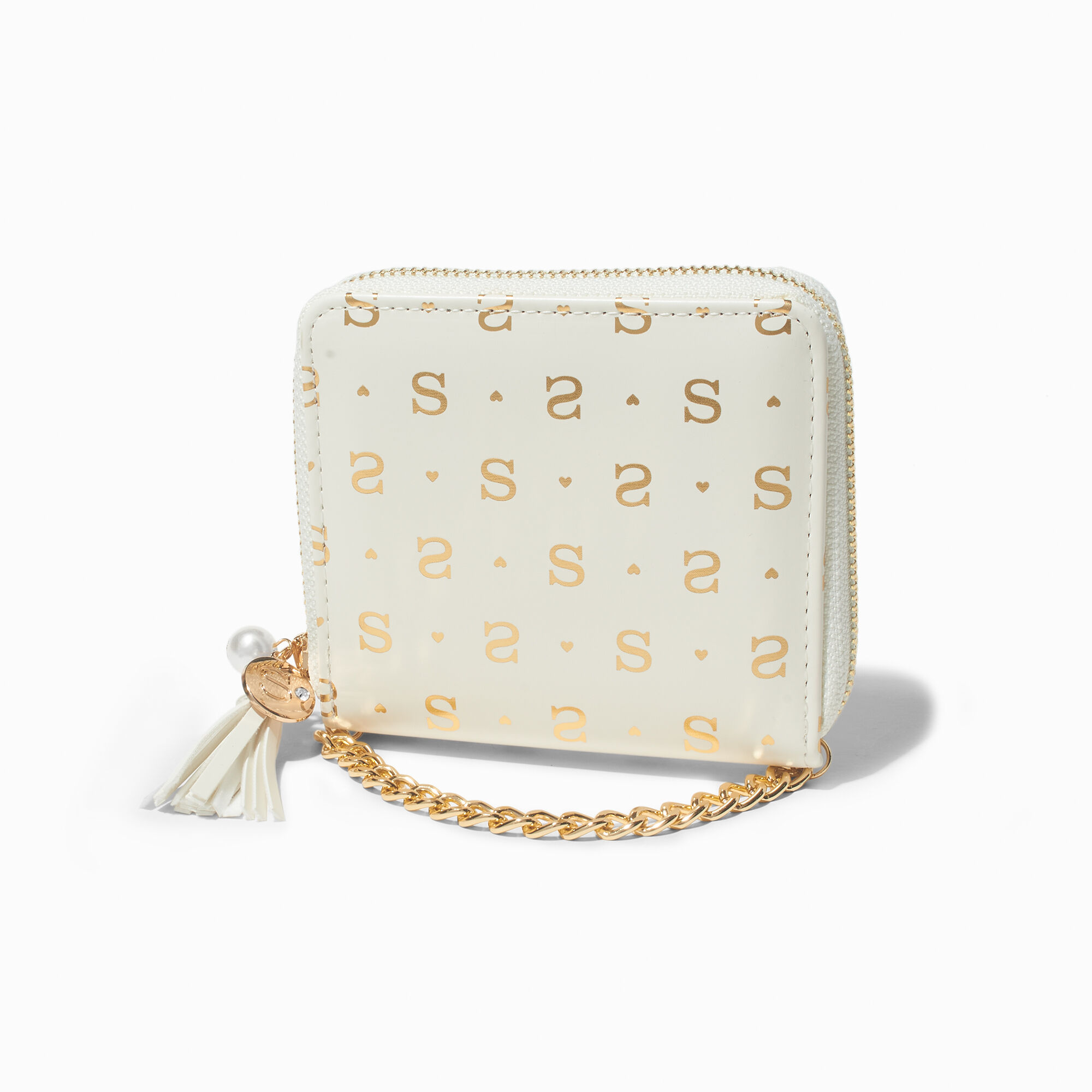 Golden Initial Chain Strap Wallet S Icing US