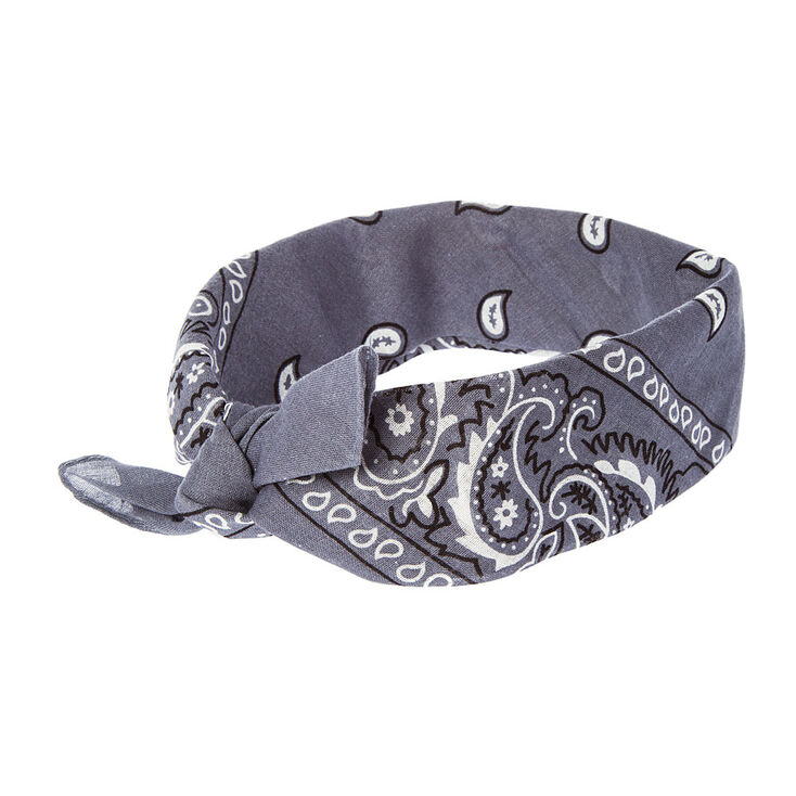 Gray Bandana 3 Way Headwrap,