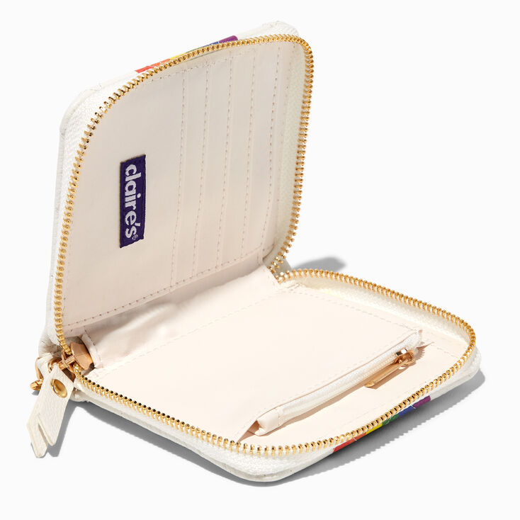 Rainbow Stripe Quilted Zip Around Wallet,