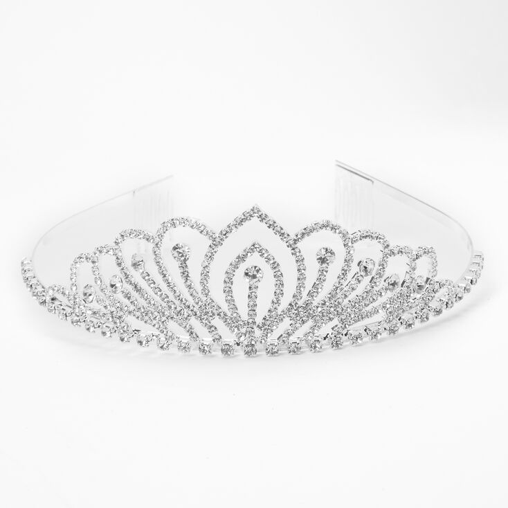 Silver Rhinestone Lotus Princess Tiara,