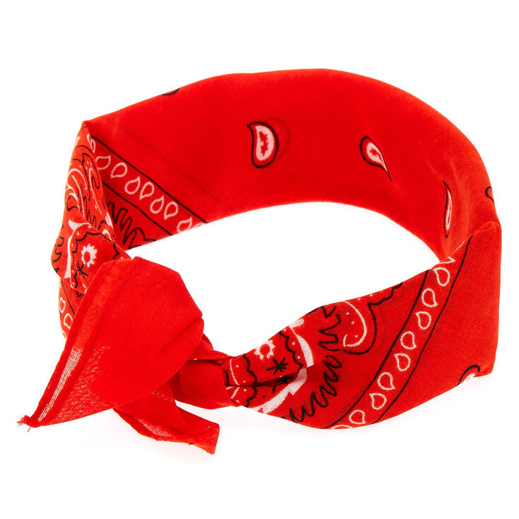 Bandana Print Headwrap - Red,