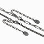 Silver-tone Stainless Steel Curb &amp; Paperclip Chain Necklaces - 2 Pack,