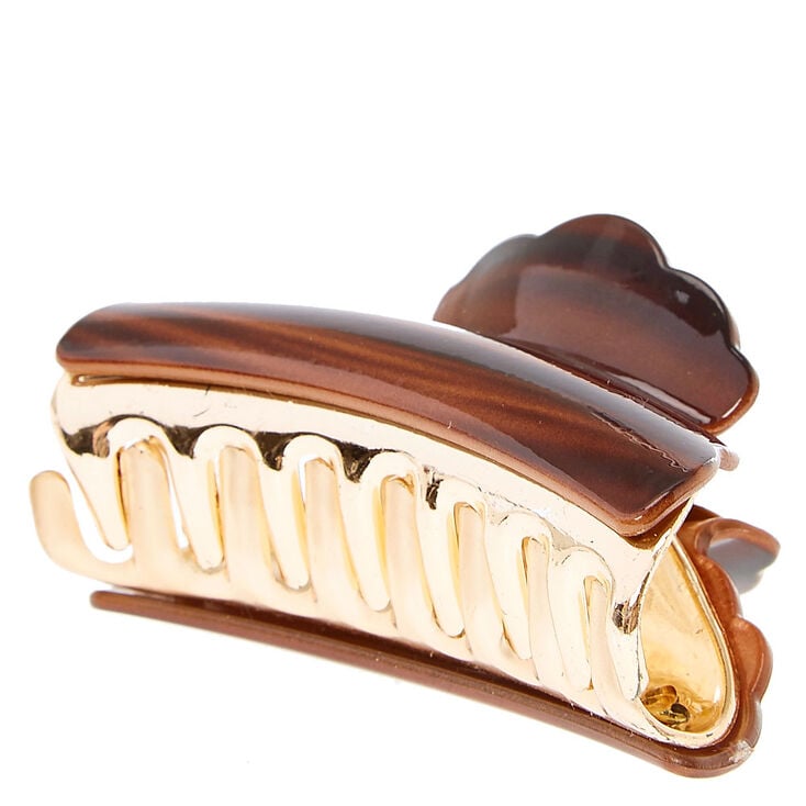 Faux Wood Scalloped Hair Claw,