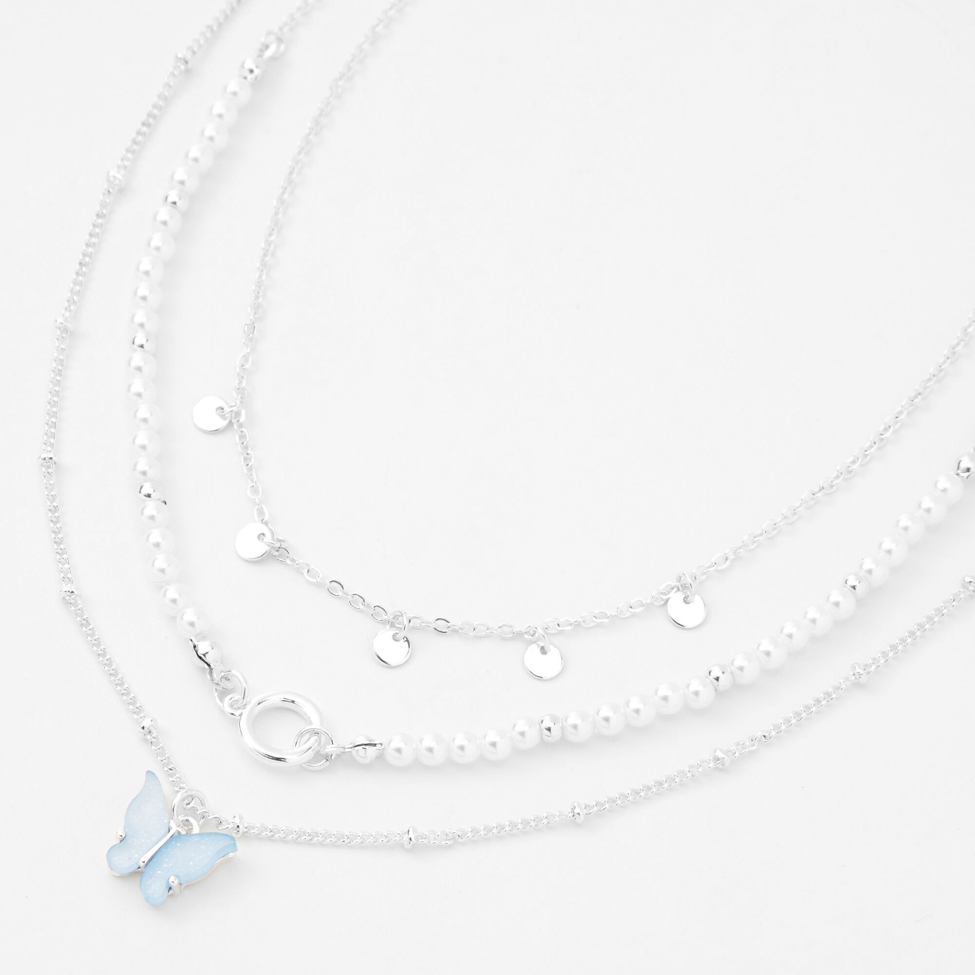 Light blue butterfly shop necklace