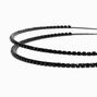 Black Two-Row Rhinestone Headband,