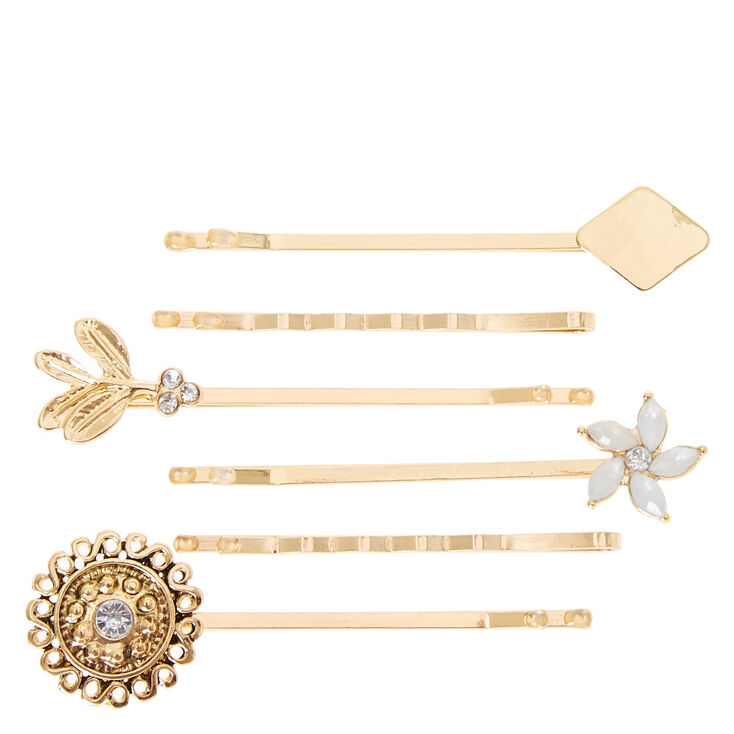 6 Pack Multi Gold Bobby Pins,