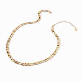 Gold-tone Stainless Steel 8MM Figaro Chain Necklace,