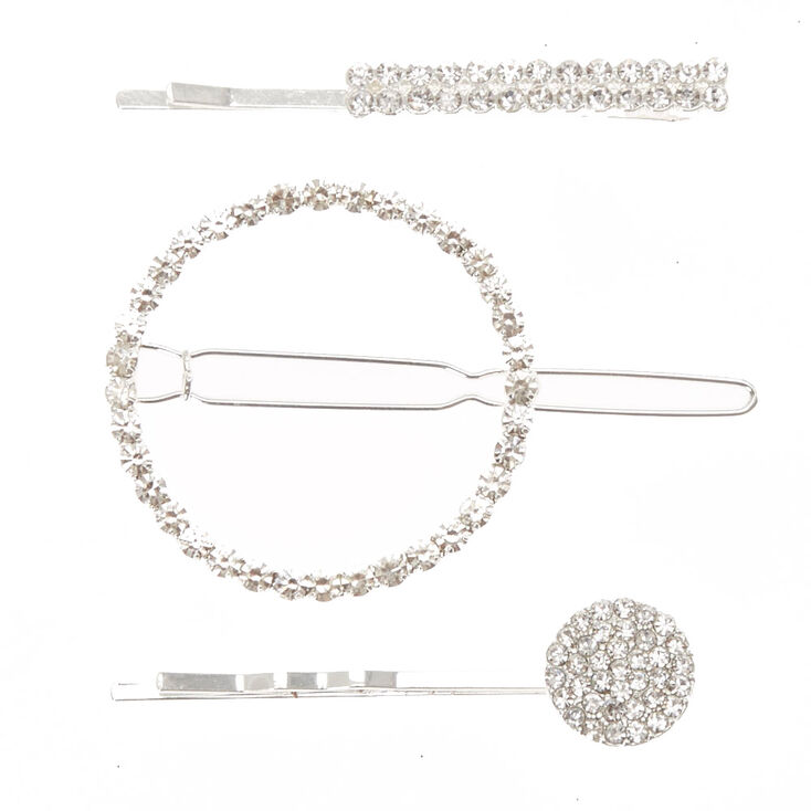 Geometric Faux Crystal Hair Clip & Bobby Pins,