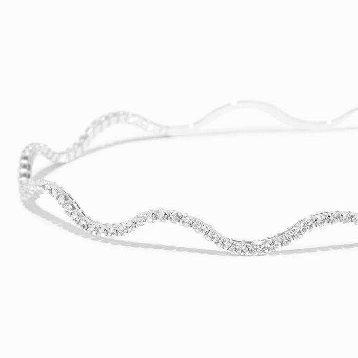 Silver Rhinestone Wavy Headband,