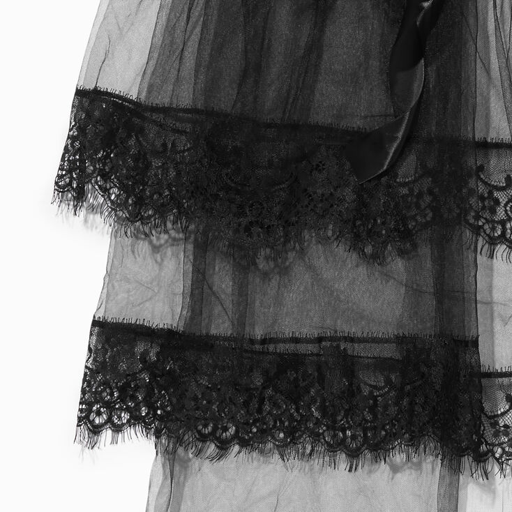 Tiered Black Lace Long Tutu,