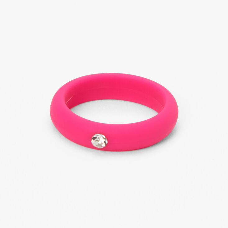 Silicone Crystal Ring - Pink,