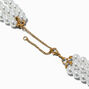 Gold-tone Ornate Cross Pendant Pearl Multi-Strand Necklace ,