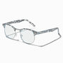 Solar Blue Light Reducing Black Swirl Clear Lens Frames,