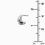 Silver-tone Scalloped Bean Stud Earrings ,