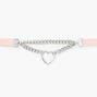 Silver Heart Double Chain Choker Necklace,