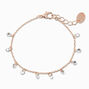 Rose Gold Crystal Confetti Charm Bracelet,