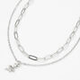 Silver Snake Multi Strand Pendant Necklace,