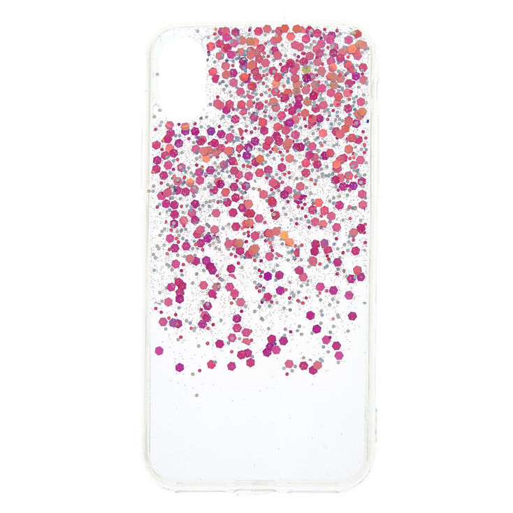 Cascading Holographic Purple Glitter Phone Case - Fits iPhone X/XS,
