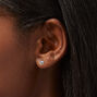 Icing Select Sterling Silver Platinum 5MM Round Cubic Zirconia Stud Earrings,