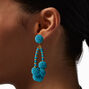 Turquoise Seed Bead Ball Oval Drop Earrings,