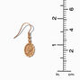 Gold Floral Seal 1&quot; Drop Earrings,