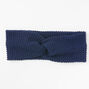 Sweater Knit Twisted Headwrap - Navy Blue,