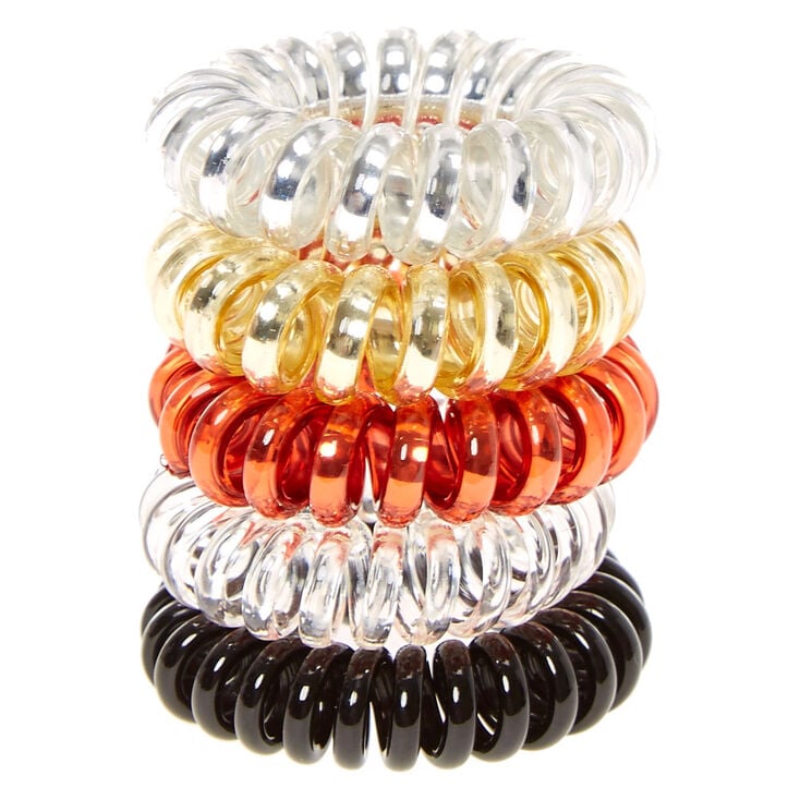 Metallic Neutral Mini Coiled Hair Ties,