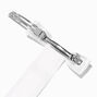White Satin Long Tailed Hair Bow Clips - 2 Pack,