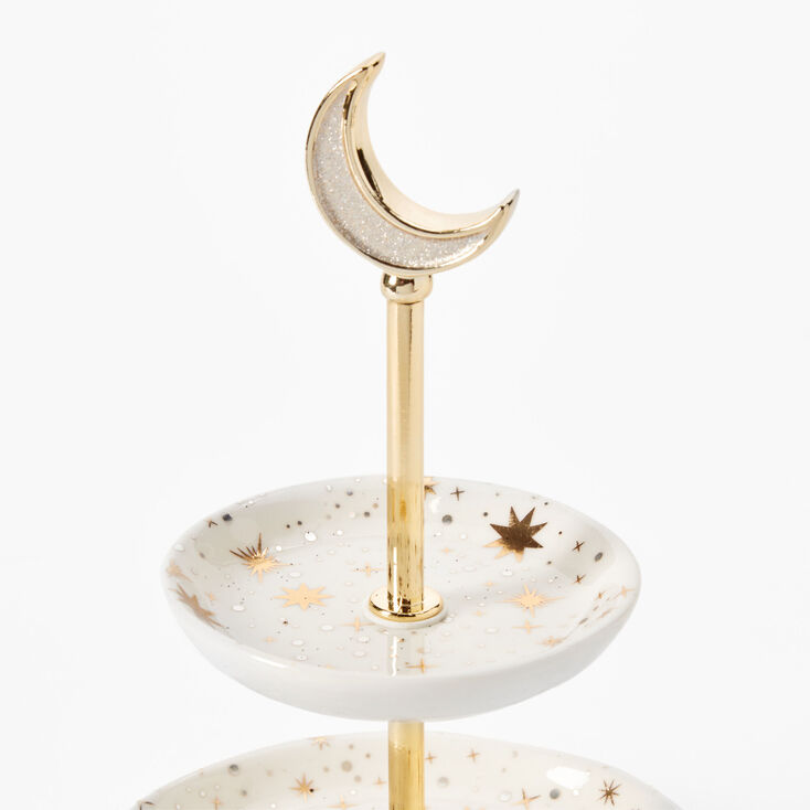 Celestial Stars Jewelry Holder Tray - White,