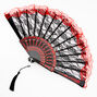 Day Of The Dead Halloween Lace Folding Fan - Black,