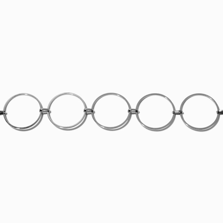 Silver-tone O-Rings Choker Necklace,