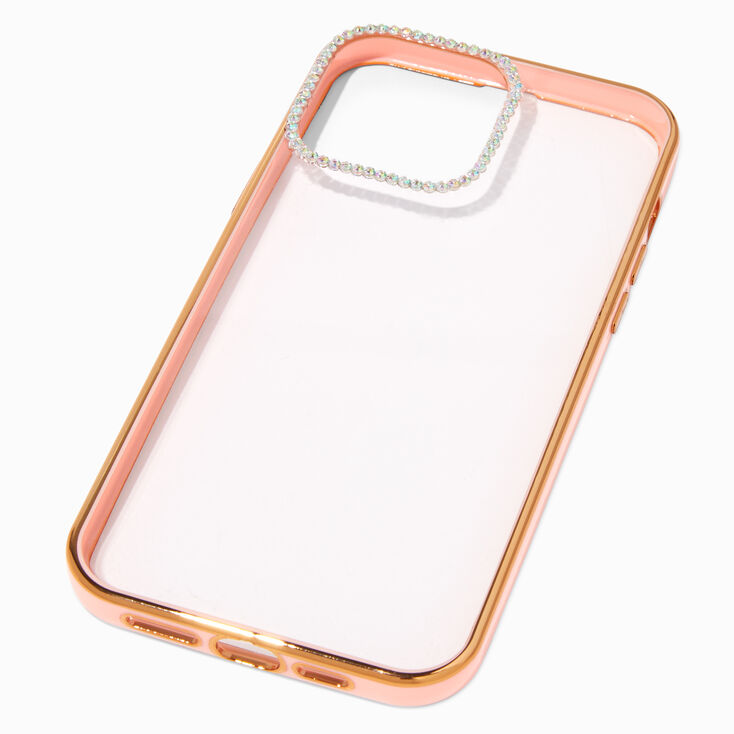 Embellished Clear/Blush Pink Phone Case - Fits iPhone&reg; 13 Pro Max,