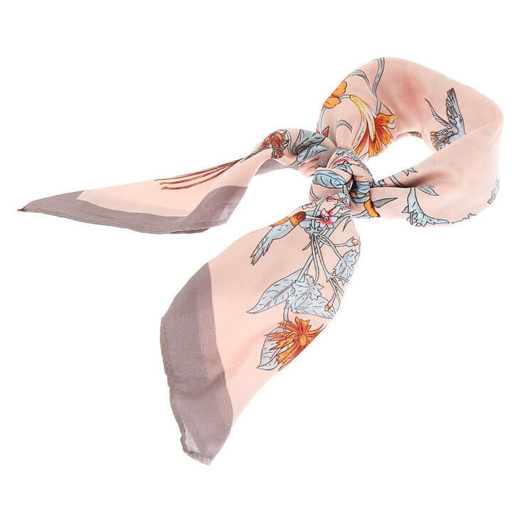Silky Cherry Blossom Bandana Headwrap - Pink,