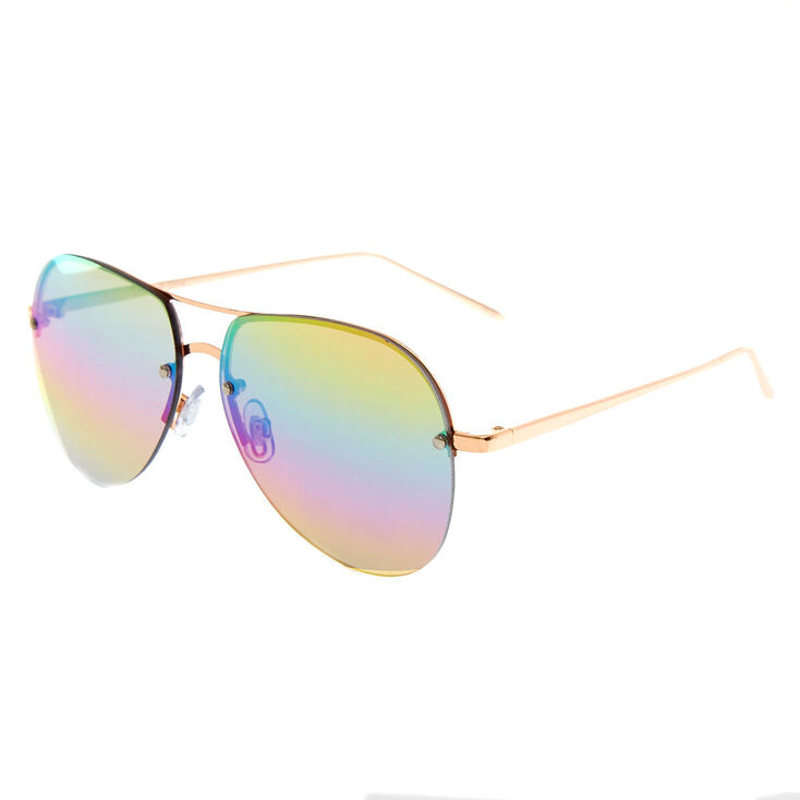 Rainbow Tinted Aviator Sunglasses,