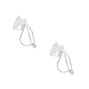 Silver Cubic Zirconia Round Clip-On Stud Earrings - 7MM,