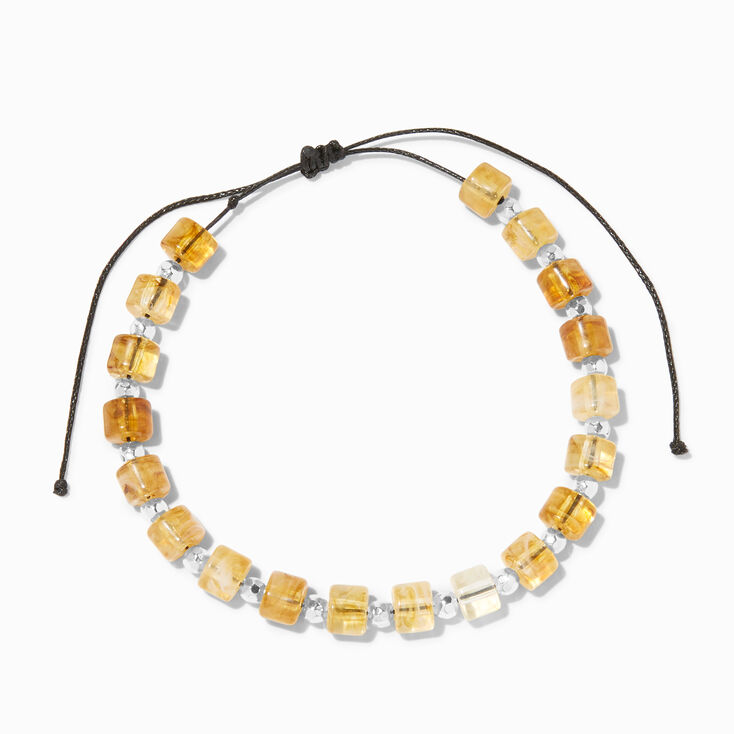 Amber Beaded Bolo Bracelet,