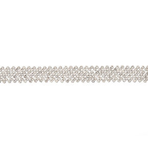 Silver Rhinestone Glam Choker Necklace,