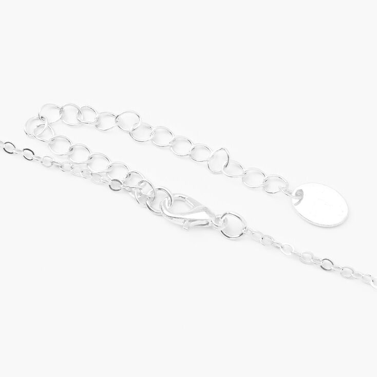 Silver Glow In The Dark Zodiac Spinning Pendant Necklace - Gemini,