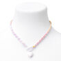Tie-Dye Braided Heart Pendant Necklace,