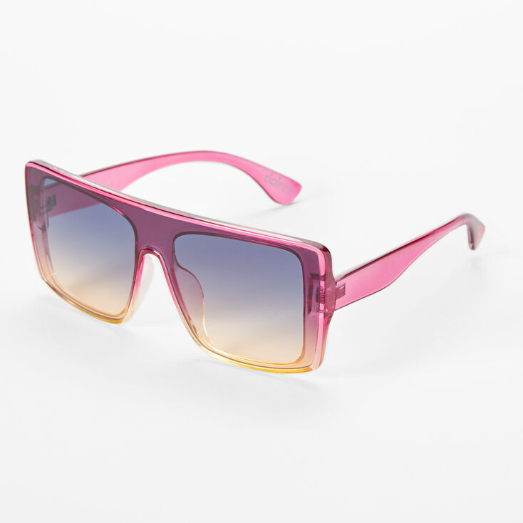 Pink &amp; Yellow Ombre Shield Sunglasses,