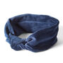 Velvet Knit Knotted Headwrap - Sapphire Blue,