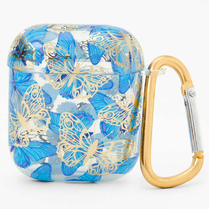 Blue and Gold Butterfly Earbud Case Cover - Compatible With Apple AirPods Pro&reg;,
