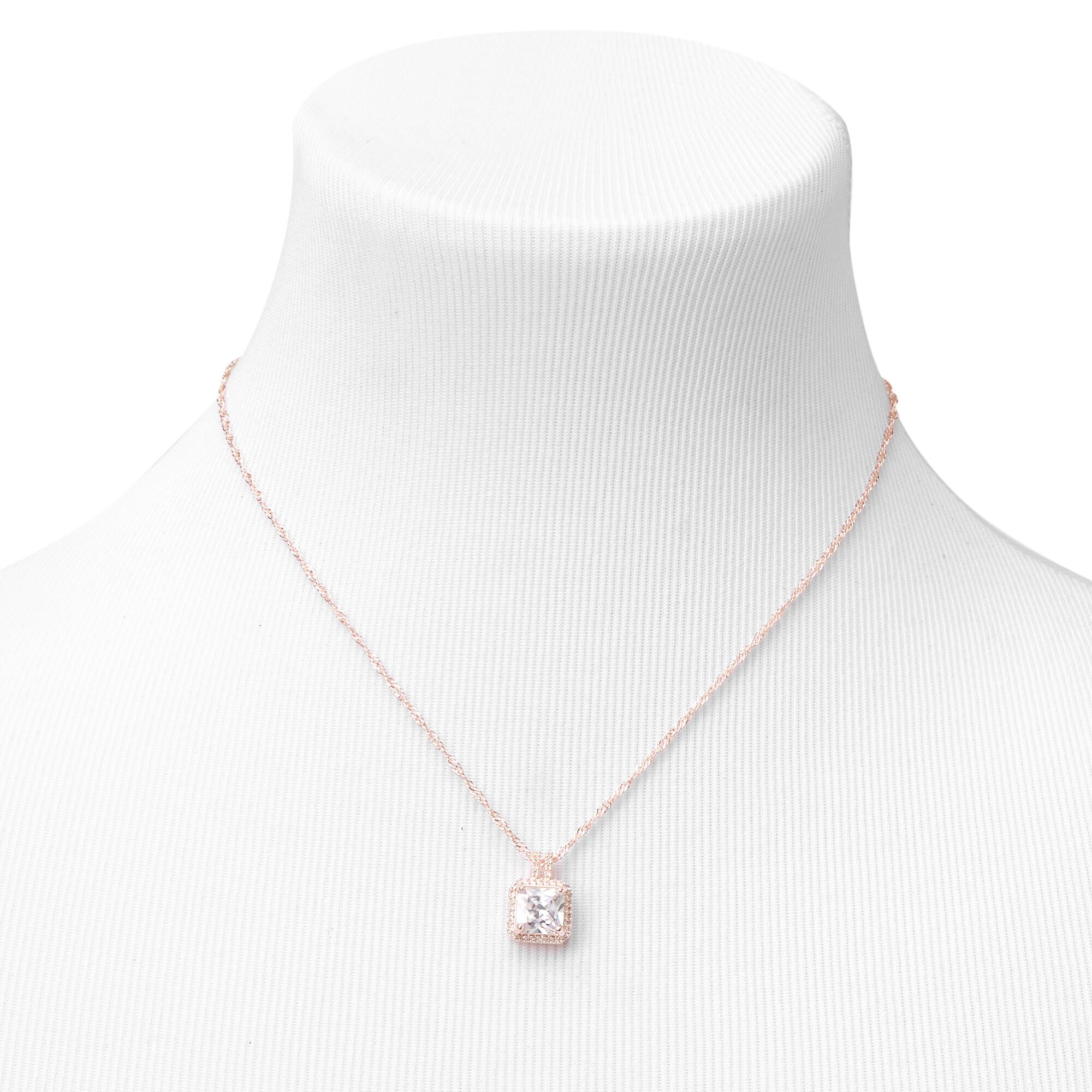Rose gold store cubic zirconia necklace