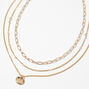 Gold Disc Multi-Strand Necklace,