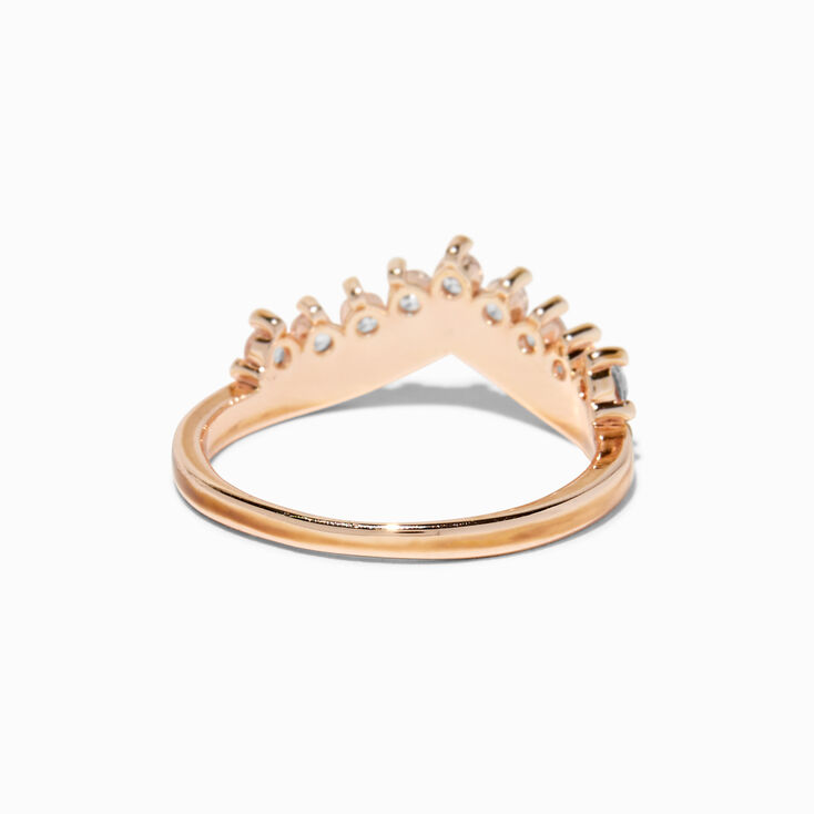 Rose Gold-tone Cubic Zirconia Tiara Ring,