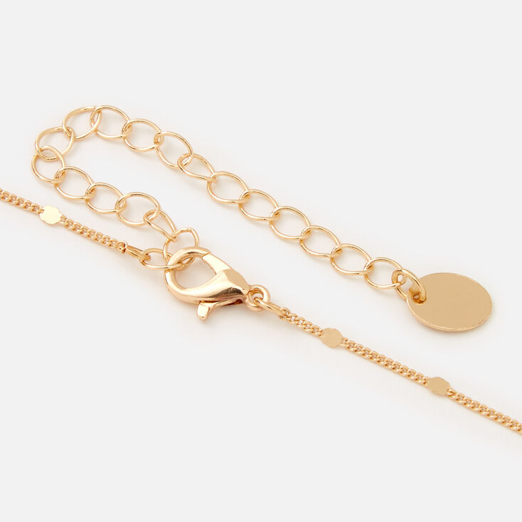 Gold Enamel Initial Pendant Necklace - Black, R,