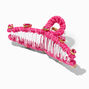 Pink Velvet Embellished Loop Hair Claw,