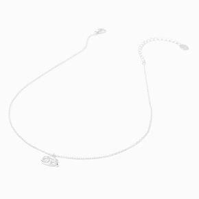 Silver Zodiac Embellished Pendant Necklace - Cancer,