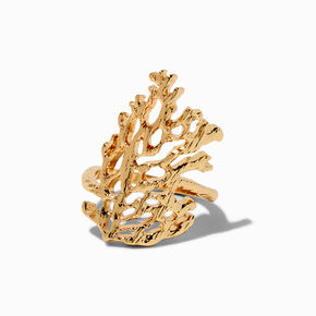 Gold-tone Coral Reef Ring,