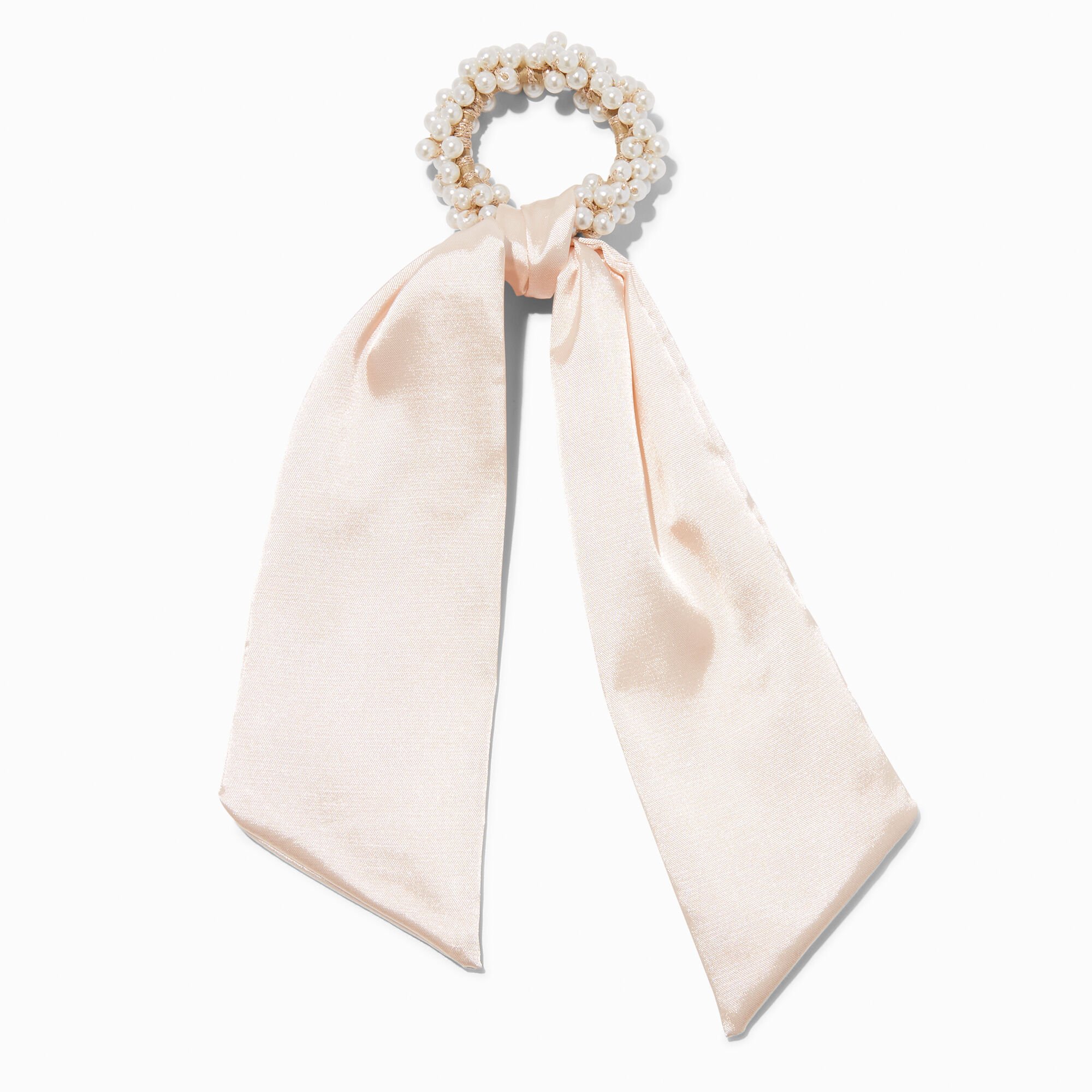 White silk store hair scarf